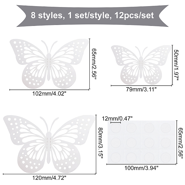 PandaHall CHGCRAFT 8 Sets 8 Styles Paper Wall Stickers, with Glue Stickers, for Home Living Room Bedroom Decoration, 3D Butterfly, Mixed..., Multicolor
PandaHall CHGCRAFT 8 Sets 8 Styles Paper Wall Stickers, with Glue Stickers, for Home Living Room Bedroom Decoration, 3D Butterfly, Mixed..., Multicolor