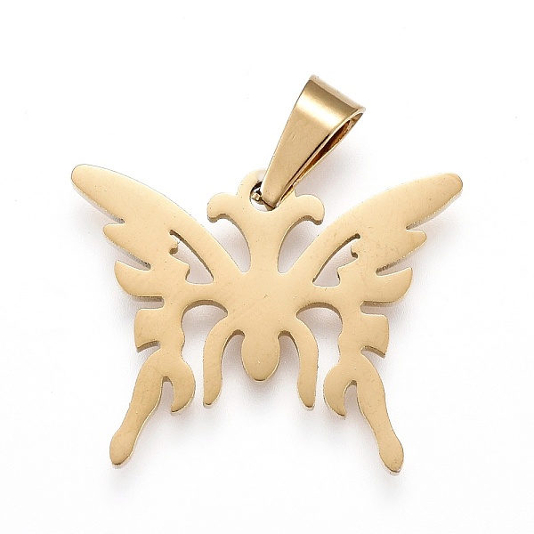 PandaHall 304 Stainless Steel Pendants, Laser Cut, Butterfly, Golden, 16.5x18x1.1mm, Hole: 2.5x5mm 304 Stainless Steel Butterfly
PandaHall 304 Stainless Steel Pendants, Laser Cut, Butterfly, Golden, 16.5x18x1.1mm, Hole: 2.5x5mm 304 Stainless Steel Butterfly