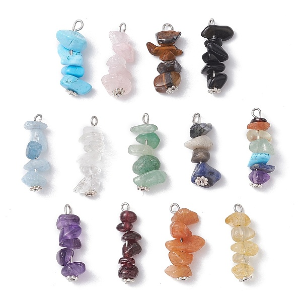 PandaHall 13Pcs Natural Mixed Gemstone Pendants, Chip Charms with 304 Stainless Steel Loops and Alloy Flower, Platinum, 24~26x7~12x6~8mm...
PandaHall 13Pcs Natural Mixed Gemstone Pendants, Chip Charms with 304 Stainless Steel Loops and Alloy Flower, Platinum, 24~26x7~12x6~8mm...