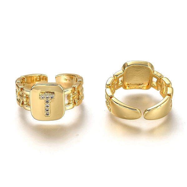 PandaHall Brass Micro Pave Clear Cubic Zirconia Cuff Rings, Open Rings, Long-Lasting Plated, Rectangle, Golden, Letter.T, US Size 7 1/4...
PandaHall Brass Micro Pave Clear Cubic Zirconia Cuff Rings, Open Rings, Long-Lasting Plated, Rectangle, Golden, Letter.T, US Size 7 1/4...