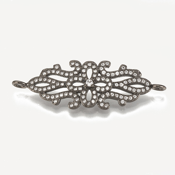 PandaHall Brass Micro Pave Cubic Zirconia Links, Flower, Clear, Gunmetal, 42.5x13.5x3.5mm, Hole: 2mm Brass+Cubic Zirconia Flower Clear
PandaHall Brass Micro Pave Cubic Zirconia Links, Flower, Clear, Gunmetal, 42.5x13.5x3.5mm, Hole: 2mm Brass+Cubic Zirconia Flower Clear