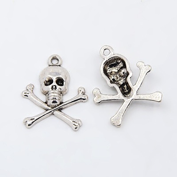 PandaHall Tibetan Style Alloy Pendants, Pirate Style Skull, Antique Silver, Lead Free, Nickel Free and Cadmium Free, 24x20x4mm, Hole: 2mm...
PandaHall Tibetan Style Alloy Pendants, Pirate Style Skull, Antique Silver, Lead Free, Nickel Free and Cadmium Free, 24x20x4mm, Hole: 2mm...