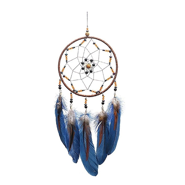 PandaHall Iron Woven Web/Net with Feather Pendant Decorations, for Home Bedroom Hanging Decorations, Marine Blue, 450mm Feather Others
PandaHall Iron Woven Web/Net with Feather Pendant Decorations, for Home Bedroom Hanging Decorations, Marine Blue, 450mm Feather Others