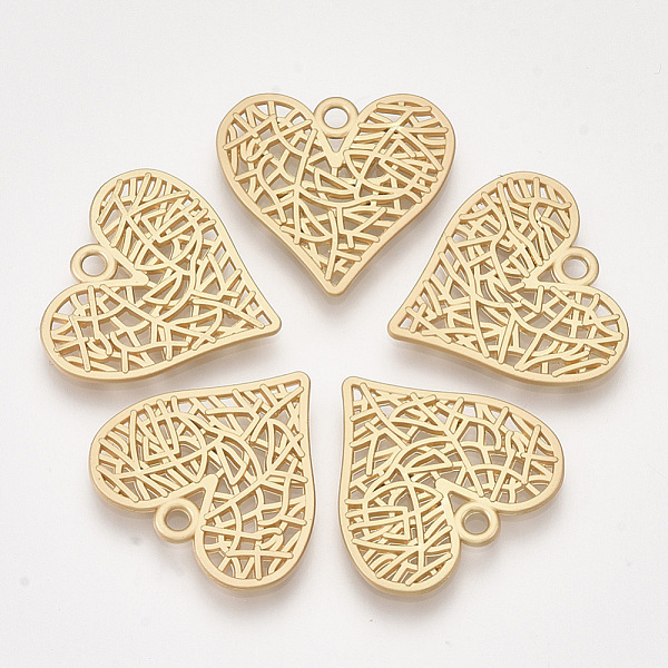 PandaHall Smooth Surface Alloy Pendants, Heart, Matte Gold Color, 20x22x1.5mm, Hole: 1.8mm Alloy Heart
PandaHall Smooth Surface Alloy Pendants, Heart, Matte Gold Color, 20x22x1.5mm, Hole: 1.8mm Alloy Heart