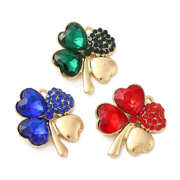 PandaHall Rack Plating Alloy Pendants, with Rhinestone and Glass, Clover Charm, Golden, Mixed Color, 25.5x23x6mm, Hole: 1.8mm Alloy+Glass..., Multicolor
PandaHall Rack Plating Alloy Pendants, with Rhinestone and Glass, Clover Charm, Golden, Mixed Color, 25.5x23x6mm, Hole: 1.8mm Alloy+Glass..., Multicolor
