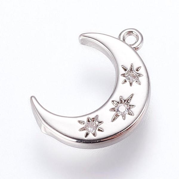 PandaHall Brass Charms, with Cubic Zirconia, Moon, Platinum, 16x10x2mm, Hole: 1.2~1.5mm Brass+Cubic Zirconia Moon Clear
PandaHall Brass Charms, with Cubic Zirconia, Moon, Platinum, 16x10x2mm, Hole: 1.2~1.5mm Brass+Cubic Zirconia Moon Clear