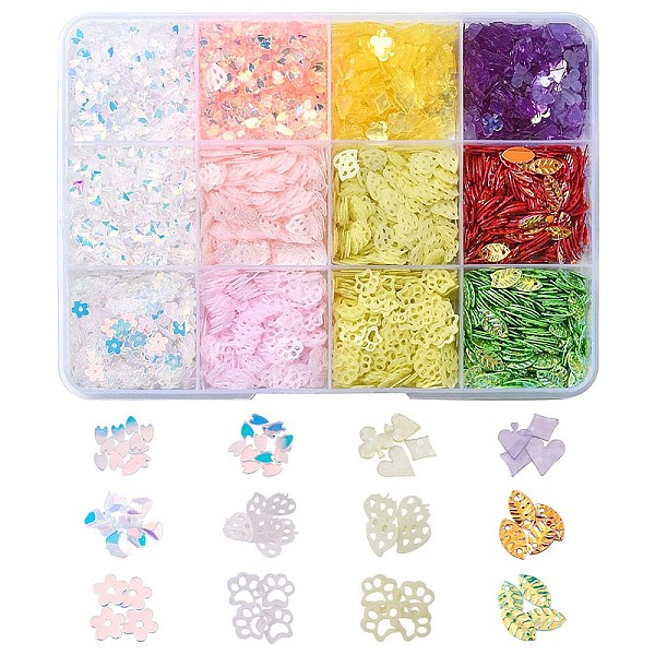 PandaHall 62G 12 Style Plastic Sequin Beads, Sewing Craft Decorations, Paw Print/Flower/Strawberry, Mixed Color, 3~7x2~8.5x0.2~0.6mm, 12..., Multicolor
PandaHall 62G 12 Style Plastic Sequin Beads, Sewing Craft Decorations, Paw Print/Flower/Strawberry, Mixed Color, 3~7x2~8.5x0.2~0.6mm, 12..., Multicolor
