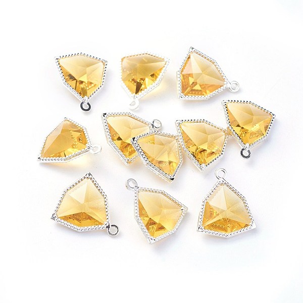 PandaHall Glass Pendants, with Eco-Friendly Alloy Open Back Berzel Findings, Faceted, Triangle, Silver Color Plated, Gold, 17x14.5x7mm, Hole...
PandaHall Glass Pendants, with Eco-Friendly Alloy Open Back Berzel Findings, Faceted, Triangle, Silver Color Plated, Gold, 17x14.5x7mm, Hole...