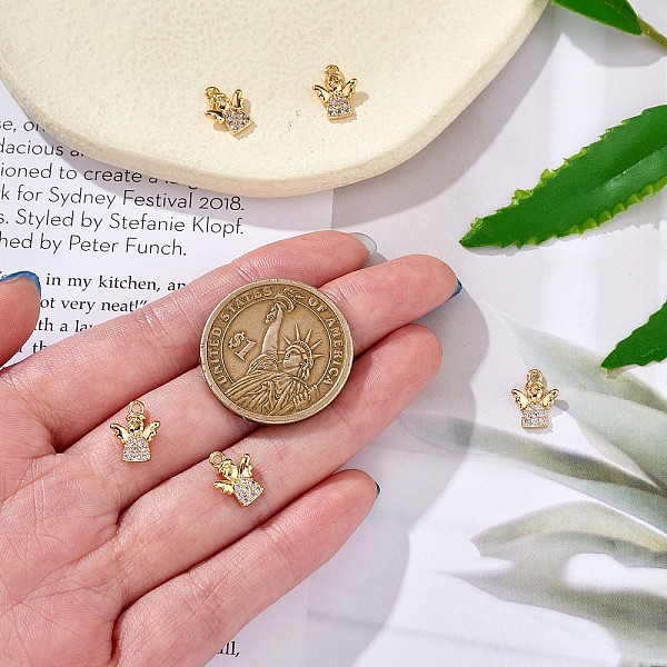 PandaHall 5 Pieces Brass Angel Charm Pendant Brass Micro Pave Clear Cubic Zirconia Charms Real Gold Plated for Jewelry Necklace Earring...
PandaHall 5 Pieces Brass Angel Charm Pendant Brass Micro Pave Clear Cubic Zirconia Charms Real Gold Plated for Jewelry Necklace Earring...