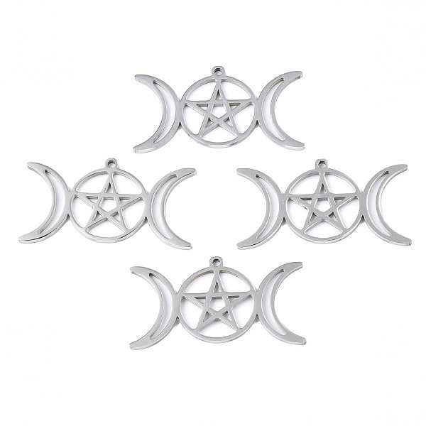 PandaHall 201 Stainless Steel Pendants, Star & Moon, Stainless Steel Color, 19x35x1mm, Hole: 1.2mm 201 Stainless Steel Star
PandaHall 201 Stainless Steel Pendants, Star & Moon, Stainless Steel Color, 19x35x1mm, Hole: 1.2mm 201 Stainless Steel Star