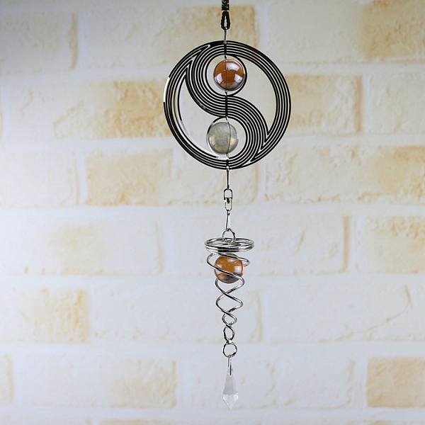 PandaHall Metal Wind Spinners, with Random Color Glass Round Beads, for Outside Yard and Garden Decoration, Yin-yang, 400mm Metal Yin-yang
PandaHall Metal Wind Spinners, with Random Color Glass Round Beads, for Outside Yard and Garden Decoration, Yin-yang, 400mm Metal Yin-yang