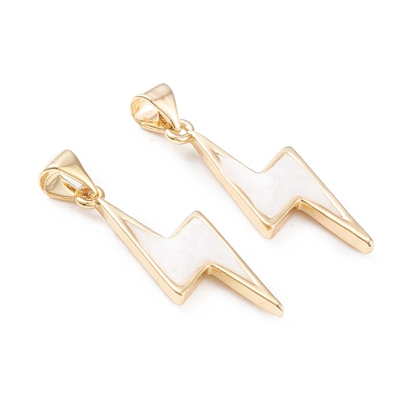 PandaHall Brass Enamel Pendants, Long-Lasting Plated, Lightning, White, Real 18K Gold Plated, 27.5x11x2.5mm, Hole: 3x4mm Brass+Enamel Others...
PandaHall Brass Enamel Pendants, Long-Lasting Plated, Lightning, White, Real 18K Gold Plated, 27.5x11x2.5mm, Hole: 3x4mm Brass+Enamel Others...