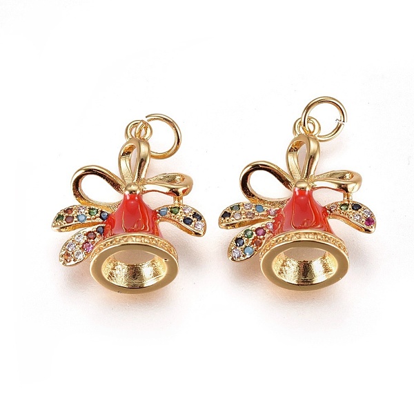 PandaHall Brass Micro Pave Cubic Zirconia Pendants, with Enamel and Jump Ring, Christmas Bell, Red, Golden, 18x16x9mm, Hole: 3.5mm...
PandaHall Brass Micro Pave Cubic Zirconia Pendants, with Enamel and Jump Ring, Christmas Bell, Red, Golden, 18x16x9mm, Hole: 3.5mm...