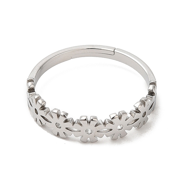 PandaHall 304 Stainless Steel Flower Adjustable Ring for Women, Stainless Steel Color, US Size 6(16.5mm) 304 Stainless Steel
PandaHall 304 Stainless Steel Flower Adjustable Ring for Women, Stainless Steel Color, US Size 6(16.5mm) 304 Stainless Steel