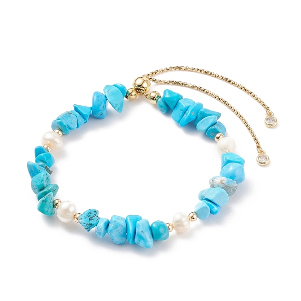 PandaHall Natural Howlite Chips & Pearl Beaded Slider Bracelet, Gemstone Jewelry for Women, Golden, Inner Diameter: 2-1/8~3-1/4 inch...
PandaHall Natural Howlite Chips & Pearl Beaded Slider Bracelet, Gemstone Jewelry for Women, Golden, Inner Diameter: 2-1/8~3-1/4 inch...