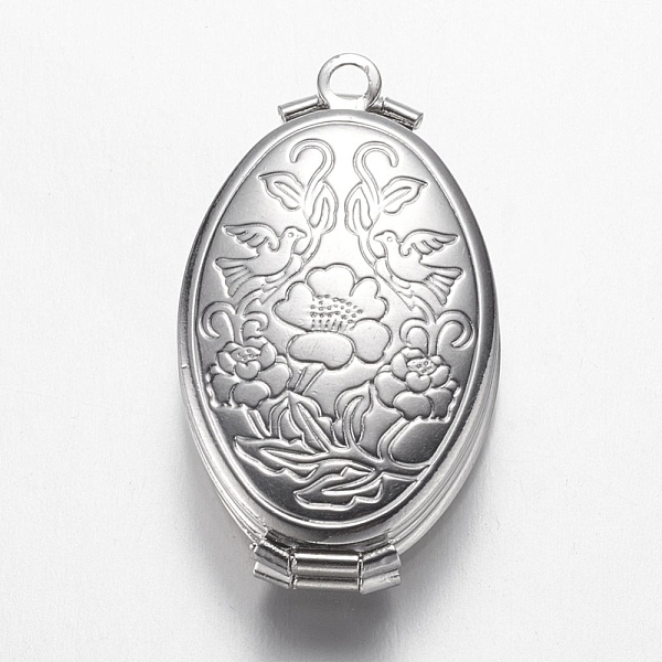 PandaHall Brass Locket Pendants, Oval with Flower, Multilayer, Platinum, 35x20x10mm, Hole: 2mm Brass Oval
PandaHall Brass Locket Pendants, Oval with Flower, Multilayer, Platinum, 35x20x10mm, Hole: 2mm Brass Oval