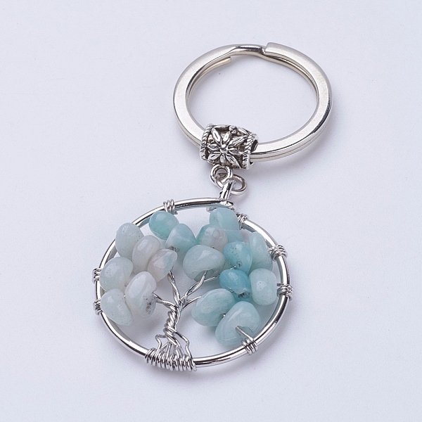PandaHall Natural Amazonite Keychain, with Iron Key Rings and Brass Finding, Flat Round with Tree of Life, 65~67mm, 36x29x5~8mm Amazonite...
PandaHall Natural Amazonite Keychain, with Iron Key Rings and Brass Finding, Flat Round with Tree of Life, 65~67mm, 36x29x5~8mm Amazonite...