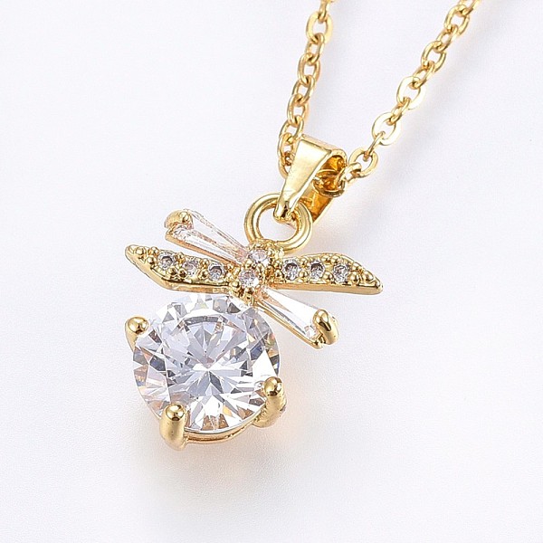 PandaHall 304 Stainless Steel Pendant Necklaces, with Cubic Zirconia, Clear, Golden, 17.71 inch(45cm), Pendant: 20x13.5x6mm Cubic Zirconia...
PandaHall 304 Stainless Steel Pendant Necklaces, with Cubic Zirconia, Clear, Golden, 17.71 inch(45cm), Pendant: 20x13.5x6mm Cubic Zirconia...