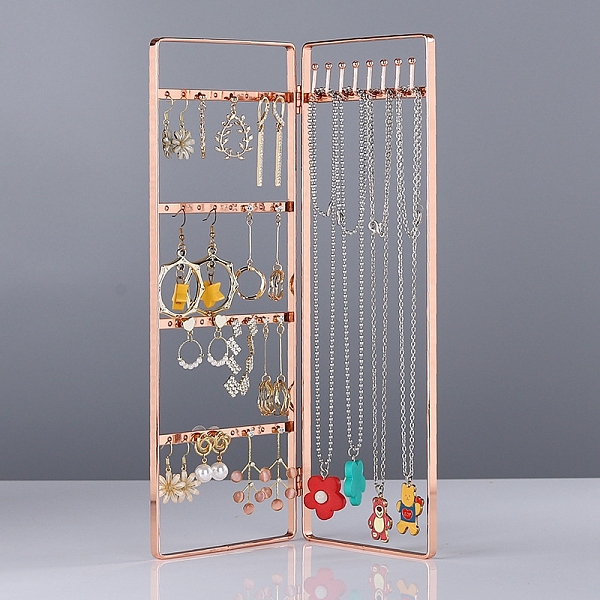 PandaHall Foldable Iron Screen Earring Stands, 2 Panel Jewelry Organizer Rack for Earrings Necklaces Storage, Rectangle, Rose Gold...
PandaHall Foldable Iron Screen Earring Stands, 2 Panel Jewelry Organizer Rack for Earrings Necklaces Storage, Rectangle, Rose Gold...