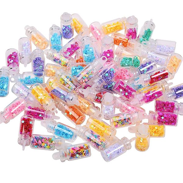 PandaHall Glass Wishing Bottle Pendant Decorations, with Star Glitter Sequins/Paillette inside, with Plastic Plug, Mixed Color, 27~29x11mm..., Multicolor
PandaHall Glass Wishing Bottle Pendant Decorations, with Star Glitter Sequins/Paillette inside, with Plastic Plug, Mixed Color, 27~29x11mm..., Multicolor