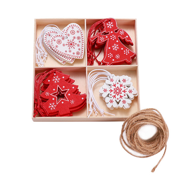 PandaHall Wooden Ornaments, Christmas Tree Hanging Decorations, with Jute Twine, for Christmas Party Gift Home Decoration, Mixed Color..., Multicolor
PandaHall Wooden Ornaments, Christmas Tree Hanging Decorations, with Jute Twine, for Christmas Party Gift Home Decoration, Mixed Color..., Multicolor