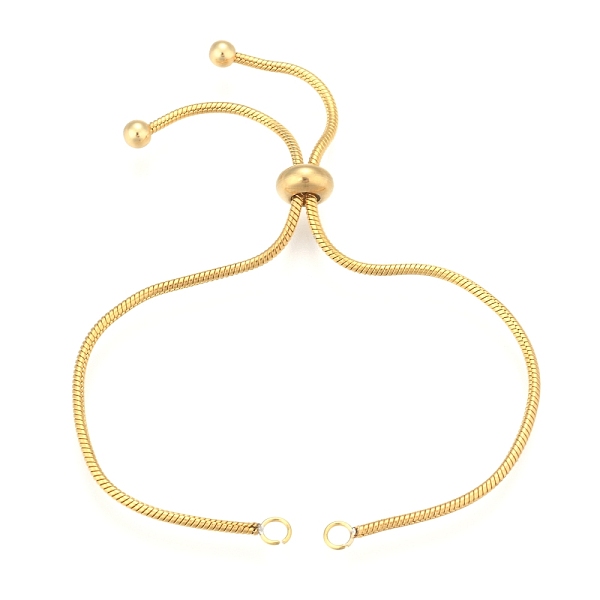PandaHall Adjustable 304 Stainless Steel Bracelet Making, Slider Bracelets, Golden, 9 inch(23cm), 1.5mm, Hole: 2.5~3mm Stainless Steel
PandaHall Adjustable 304 Stainless Steel Bracelet Making, Slider Bracelets, Golden, 9 inch(23cm), 1.5mm, Hole: 2.5~3mm Stainless Steel