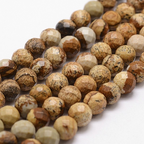 PandaHall Natural Picture Jasper Beads Strands, Faceted, Round, 10mm, Hole: 1mm, about 37pcs/strand, 14.9 inch~15.1 inch Picture Jasper..., Gold
PandaHall Natural Picture Jasper Beads Strands, Faceted, Round, 10mm, Hole: 1mm, about 37pcs/strand, 14.9 inch~15.1 inch Picture Jasper..., Gold