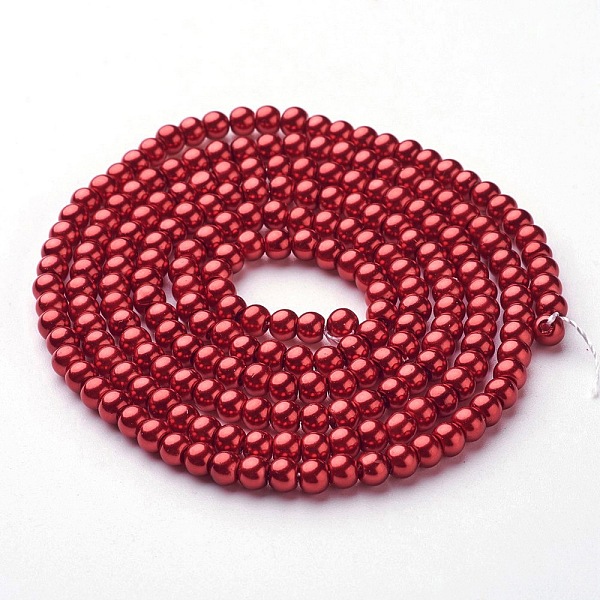 PandaHall Glass Pearl Beads Strands, Pearlized, Round, FireBrick, 4~5mm, Hole: 0.8~1mm, about 216pcs/strand, 32 inch Glass Round Red
PandaHall Glass Pearl Beads Strands, Pearlized, Round, FireBrick, 4~5mm, Hole: 0.8~1mm, about 216pcs/strand, 32 inch Glass Round Red
