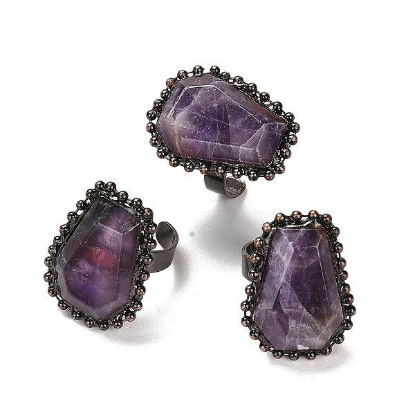 PandaHall Natural Amethyst Open Cuff Ring, with Brass Findings, Nuggets, Inner Diameter: 17.5~18mm Amethyst Nuggets
PandaHall Natural Amethyst Open Cuff Ring, with Brass Findings, Nuggets, Inner Diameter: 17.5~18mm Amethyst Nuggets