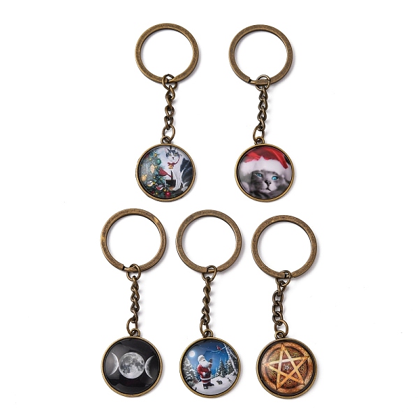 PandaHall Alloy Keychain, Wicca Jewelry, with Glass, Flat Round with Mixed Patterns, Antique Bronze, 80x25mm Alloy Flat Round Multicolor
PandaHall Alloy Keychain, Wicca Jewelry, with Glass, Flat Round with Mixed Patterns, Antique Bronze, 80x25mm Alloy Flat Round Multicolor
