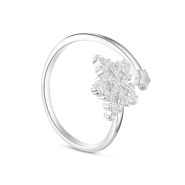 PandaHall TINYSAND Rhodium Plated 925 Sterling Silver Cuff Rings, Open Rings, with Star and Cubic Zirconia, Platinum, US Size 6(16.5mm)..., Clear
PandaHall TINYSAND Rhodium Plated 925 Sterling Silver Cuff Rings, Open Rings, with Star and Cubic Zirconia, Platinum, US Size 6(16.5mm)..., Clear