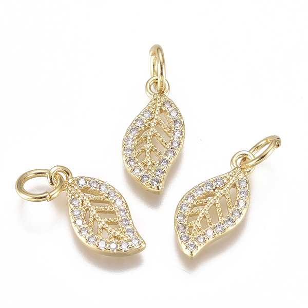 PandaHall Brass Micro Pave Cubic Zirconia Charms, with Jump Ring, Long-Lasting Plated, Leaf, Clear, Real 18K Gold Plated, 13x6x1mm, Hole...
PandaHall Brass Micro Pave Cubic Zirconia Charms, with Jump Ring, Long-Lasting Plated, Leaf, Clear, Real 18K Gold Plated, 13x6x1mm, Hole...