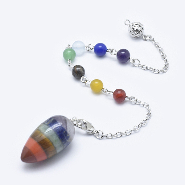 PandaHall Chakra Natural & Synthetic Gemstone Teardrop Dowsing Pendulums, with Brass Chains, Platinum, 193~200x2mm Mixed Stone Teardrop
PandaHall Chakra Natural & Synthetic Gemstone Teardrop Dowsing Pendulums, with Brass Chains, Platinum, 193~200x2mm Mixed Stone Teardrop