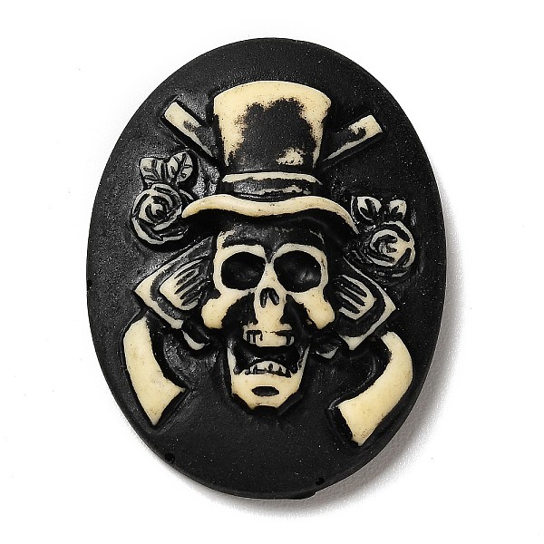 PandaHall Halloween Opaque Resin Cabochons, Oval with Skull, Black, 39x29x10mm Resin Oval Black
PandaHall Halloween Opaque Resin Cabochons, Oval with Skull, Black, 39x29x10mm Resin Oval Black