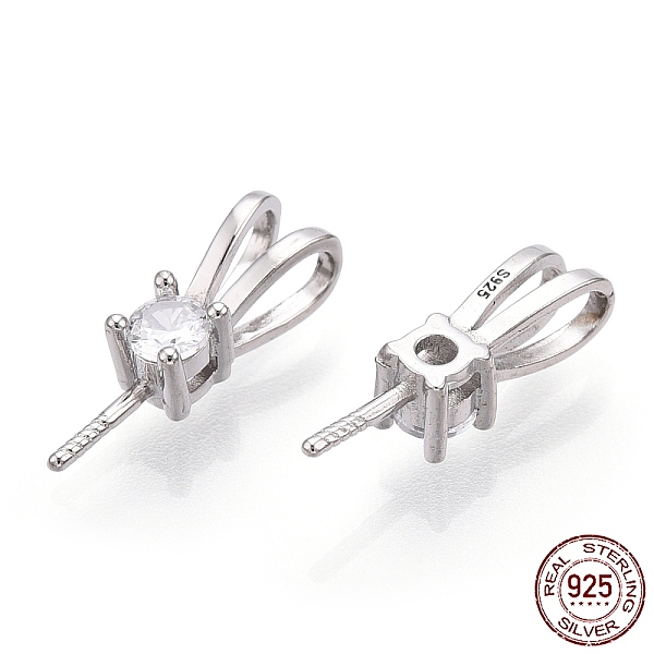 PandaHall Rhodium Plated 925 Sterling Silver Micro Pave Cubic Zirconia Peg Bails, For Half Drilled Beads, Nickel Free, with S925 Stamp, Real..., Clear
PandaHall Rhodium Plated 925 Sterling Silver Micro Pave Cubic Zirconia Peg Bails, For Half Drilled Beads, Nickel Free, with S925 Stamp, Real..., Clear
