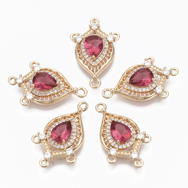 PandaHall Glass Chandelier Component Links, with Brass Micro Pave Cubic Zirconia, Faceted, Horse Eye, Light Gold, Cerise, 25x16x5mm, Hole..., Red
PandaHall Glass Chandelier Component Links, with Brass Micro Pave Cubic Zirconia, Faceted, Horse Eye, Light Gold, Cerise, 25x16x5mm, Hole..., Red