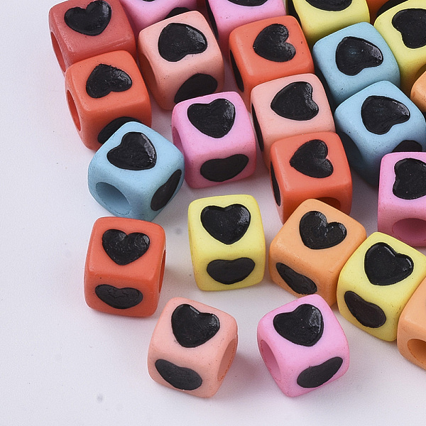 PandaHall Opaque Acrylic Beads, Cube with Black Heart, Mixed Color, 7x7x7mm, Hole: 4mm, about 2000pcs/500g Acrylic Cube Multicolor
PandaHall Opaque Acrylic Beads, Cube with Black Heart, Mixed Color, 7x7x7mm, Hole: 4mm, about 2000pcs/500g Acrylic Cube Multicolor