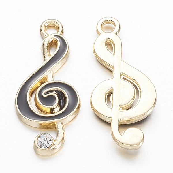 PandaHall Alloy Enamel Pendants, with Rhinestone, Musical Note, Golden, 22x9.5x2mm, Hole: 1.5mm Alloy Rhinestone+Enamel Musical Note Black
PandaHall Alloy Enamel Pendants, with Rhinestone, Musical Note, Golden, 22x9.5x2mm, Hole: 1.5mm Alloy Rhinestone+Enamel Musical Note Black