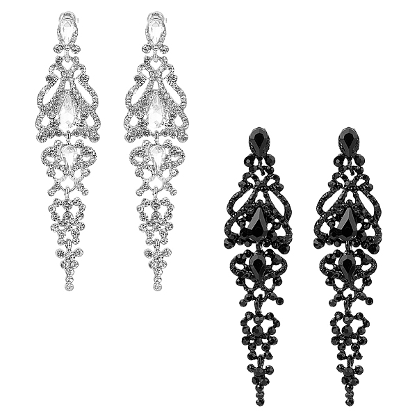 PandaHall FIBLOOM 2 Pairs 2 Colors Rhineston Flower Dangle Stud Earrings, Alloy Long Drop Earrings, Electrophoresis Black & Platinum...
PandaHall FIBLOOM 2 Pairs 2 Colors Rhineston Flower Dangle Stud Earrings, Alloy Long Drop Earrings, Electrophoresis Black & Platinum...