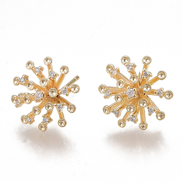 PandaHall Brass Stud Earring Findings, with Loop and Cubic Zirconia, Real 18K Gold Plated, Flower, Clear, 13.5mm, Hole: 1mm, Pin: 0.8mm...
PandaHall Brass Stud Earring Findings, with Loop and Cubic Zirconia, Real 18K Gold Plated, Flower, Clear, 13.5mm, Hole: 1mm, Pin: 0.8mm...