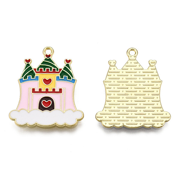 PandaHall Alloy Enamel Pendants, Cadmium Free & Lead Free, Castle Charms, Golden, Pearl Pink, 27x23x1.4mm, Hole: 1.6mm Alloy+Enamel Building
PandaHall Alloy Enamel Pendants, Cadmium Free & Lead Free, Castle Charms, Golden, Pearl Pink, 27x23x1.4mm, Hole: 1.6mm Alloy+Enamel Building
