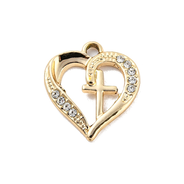 PandaHall UV Plating Alloy Rhinestone Pendants, Heart with Cross Charms, Golden, 19.5x17.5x2.5mm, Hole: 2mm Alloy+Rhinestone Heart
PandaHall UV Plating Alloy Rhinestone Pendants, Heart with Cross Charms, Golden, 19.5x17.5x2.5mm, Hole: 2mm Alloy+Rhinestone Heart