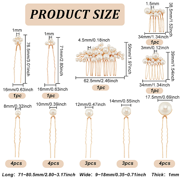 PandaHall BENECREAT 2 Sets 2 Style U Shape Pearl Hair Forks & Hair Combs, Alloy Bobby Pins Bridal Hair Sticks for Wedding Party Hair...
PandaHall BENECREAT 2 Sets 2 Style U Shape Pearl Hair Forks & Hair Combs, Alloy Bobby Pins Bridal Hair Sticks for Wedding Party Hair...