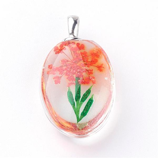 PandaHall Glass Pendants, with Dried Flower Inside, Oval, Platinum, Dark Orange, 31x18x10~11mm, Hole: 5x2mm Glass Oval Orange
PandaHall Glass Pendants, with Dried Flower Inside, Oval, Platinum, Dark Orange, 31x18x10~11mm, Hole: 5x2mm Glass Oval Orange