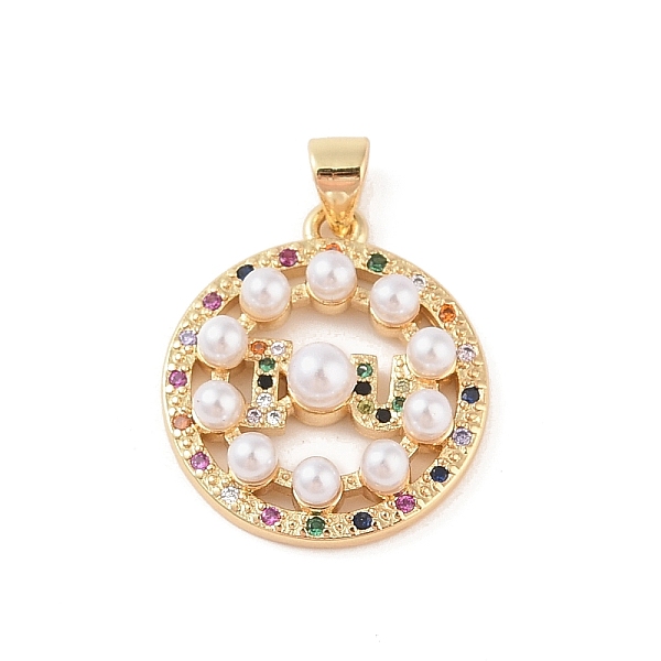 PandaHall Brass Micro Pave Colorful Cubic Zirconia Pendants, with ABS Plastic Beads, Real 18K Gold Plated, Flat Round, 21.5x19x5.5mm, Hole...
PandaHall Brass Micro Pave Colorful Cubic Zirconia Pendants, with ABS Plastic Beads, Real 18K Gold Plated, Flat Round, 21.5x19x5.5mm, Hole...