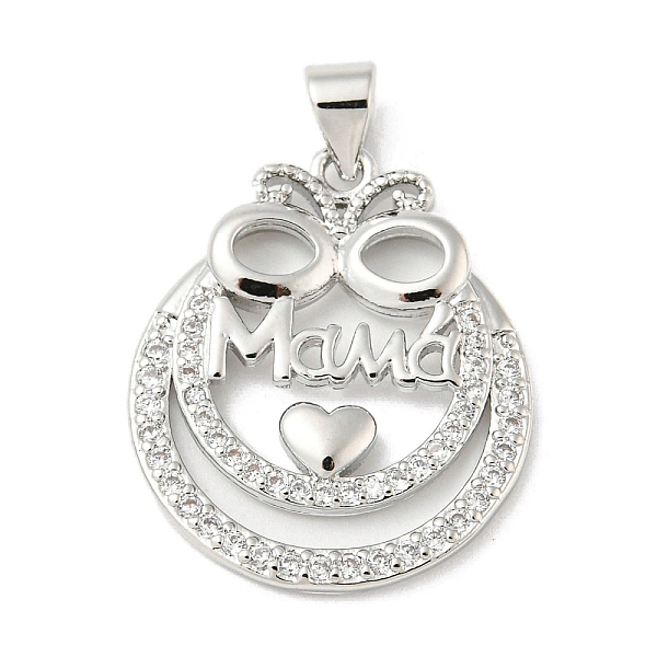 PandaHall Mother's Day Theme Rack Plating Brass Micro Pave Cubic Zirconia Pendants, Long-Lasting Plated, Lead Free & Cadmium Free, Ring..., Clear
PandaHall Mother's Day Theme Rack Plating Brass Micro Pave Cubic Zirconia Pendants, Long-Lasting Plated, Lead Free & Cadmium Free, Ring..., Clear