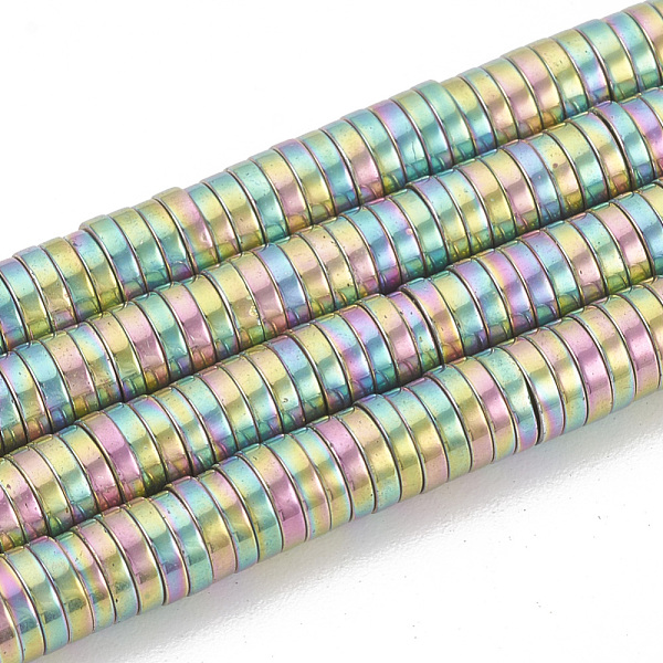 PandaHall Electroplate Non-magnetic Synthetic Hematite Beads Strands, Disc/Flat Round, Rainbow Plated, 4x1mm, Hole: 1mm, about...
PandaHall Electroplate Non-magnetic Synthetic Hematite Beads Strands, Disc/Flat Round, Rainbow Plated, 4x1mm, Hole: 1mm, about...