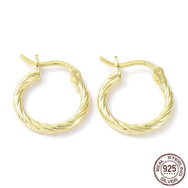 PandaHall 925 Sterling Silver Hoop Earrings, Twisted Round Ring, with S925 Stamp, Real 18K Gold Plated, 19x2x15mm Sterling Silver
PandaHall 925 Sterling Silver Hoop Earrings, Twisted Round Ring, with S925 Stamp, Real 18K Gold Plated, 19x2x15mm Sterling Silver