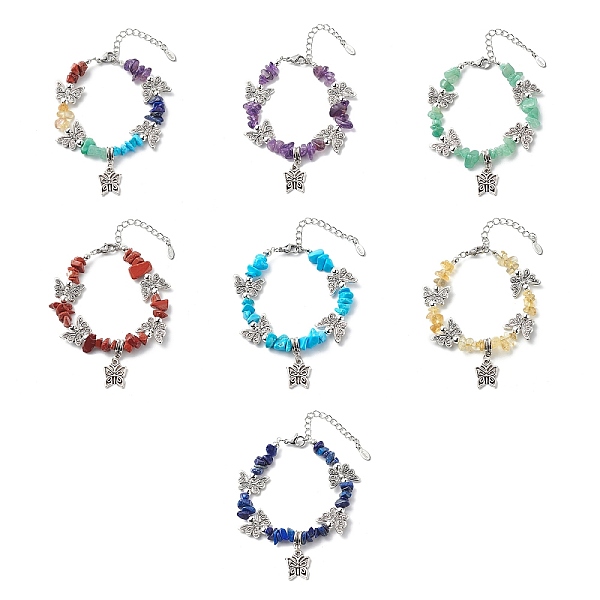 PandaHall 7Pcs 7 Style Alloy Butterfly Charm Bracelets Set, Natural Mixed Gemstone Chips Beaded Stackable Bracelets for Women, 6-7/8 inch..., Multicolor
PandaHall 7Pcs 7 Style Alloy Butterfly Charm Bracelets Set, Natural Mixed Gemstone Chips Beaded Stackable Bracelets for Women, 6-7/8 inch..., Multicolor
