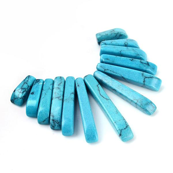 PandaHall Synthetic Turquoise Pendants Sets, Graduated Fan Pendants, Focal Beads, Rectangle, 11~30x4~5x4mm, Hole: 1mm, 13pcs/set Synthetic...
PandaHall Synthetic Turquoise Pendants Sets, Graduated Fan Pendants, Focal Beads, Rectangle, 11~30x4~5x4mm, Hole: 1mm, 13pcs/set Synthetic...